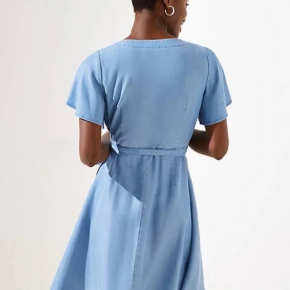 Loft chambray wrap dress 00P - Picture 3 of 5